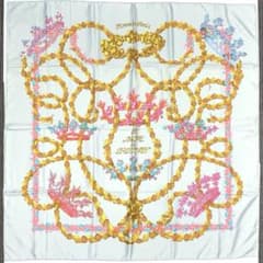 HERMES エルメス カレ90 春の祭典 大判スカーフ シルク ライトブルー