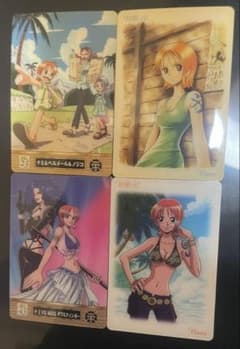ONE PIECE ワンピース　海賊王グミ　ナミ カード 4枚セットのサムネイル