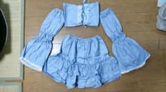 水色 メイド風 コスプレ衣装 セットのサムネイル