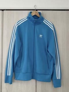 adidas ファイヤーバード トラックジャケット ブルー 水色 古着　刺繍ロゴのサムネイル