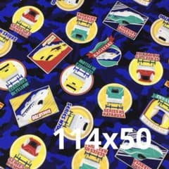 生地　オックス　プラレール　新幹線　ドクターイエロー　かがやき　約114x50のサムネイル