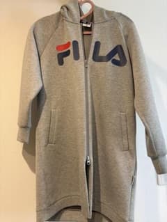 FILA ジップアップパーカー ロング丈 グレー Mのサムネイル