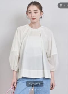 美品 united arrows アローズシアースリーブ コンビ ブラウス - メルカリ