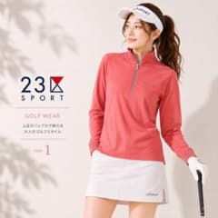23区SPORTS ゴルフウェア カットソー S レディース ハーフジップ　秋のサムネイル