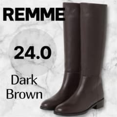 ✨REMME✨本革牛革サイドジップ レメ ブーツSLOBE IENA こげ茶箱付