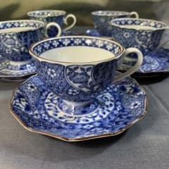 Y 美品 美濃焼 龍峰窯 染付捻祥瑞 皿 5客セット デザートカップ m89490635458_1.jpg?1724813918