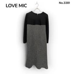 LOVE MIC 긴팔 전환 긴 원피스 블랙 체크 무늬 9AR