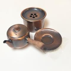 純銅製 茶器セット 急須 茶こぼし 茶托5枚のサムネイル