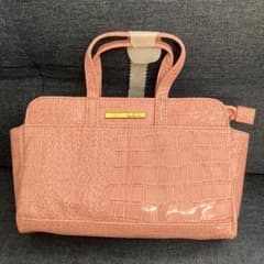 ピンク クロコダイル風 ハンドバッグ