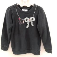 ミキハウス MIKIHOUSE リーナちゃんトレーナー 黒 リボン