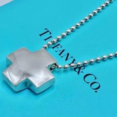 TIFFANY&CO.ローマンクロスボールチェーンネックレス　925 シルバー ティファニー ローマンクロス ネックレス ボールチェーン シルバー 美