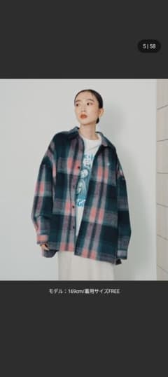 新品！LEPSIM シャギーチェックシャツ ピンク レプシム - メルカリ