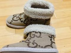 美品】GUCCI GGパターン ボア付きムートンブーツ！G Gジャンボロゴ 