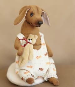 優雅なワンワン 犬 アーティストベア 海外作家様 ハンドメイド
