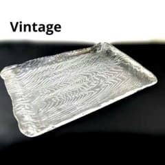 美品 プレート 大皿 ガラス製 長方形 昭和レトロ パーティー 夏 涼のサムネイル