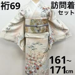 梅乃【169】正絹 訪問着 フルセット トールサイズ 裄69 月白色 - メルカリ