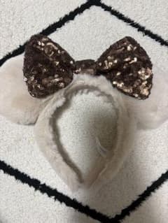 ディズニー　カチューシャ　ファー　ブラウン　スパンコールのサムネイル
