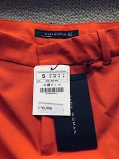 《週末お値下げ》【ZARA】ザラ 　レディース　パンツ　ビビットオレンジのサムネイル