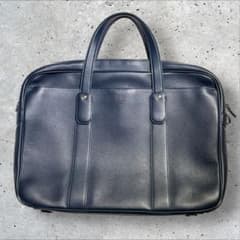 ダンヒル ハムステッド レザー ビジネスバッグ ネイビー - メルカリ