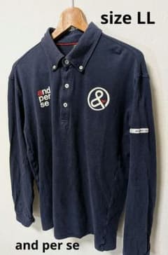 and per se アンパスィ ネイビー 長袖ポロシャツ size LL - メルカリ