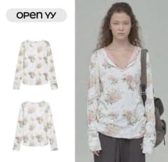 新品未使用】open Yy 花柄長袖カットソー - メルカリ