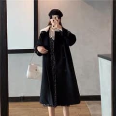 コート 秋 冬 黒 レディース ロング ゆったり 襟付き あったか 新作のサムネイル