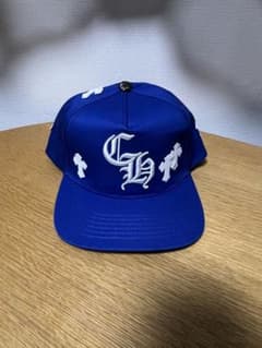 Chrome Heartsレザーロゴクロス青色のCHキャップ 十字架刺繍 - メルカリ