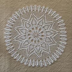 Aハンドメイド レース編み ドイリー ホワイト 花柄 - メルカリ