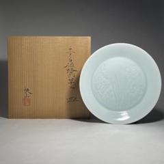 青白磁波文菓子皿(五枚組) 未使用 新品同様 有田焼青白磁菓子皿銘々皿5枚 (YT) 真岡の食器《プレート》の