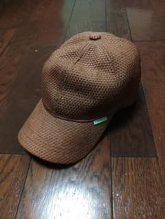 STUSSY　キャップ　麦わら帽子　紺タグ　茶