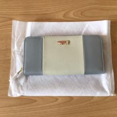 新品・特価】リサラーソン L字ファスナー 長財布 グレー/クリーム 
