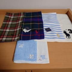 POLO Ralph Lauren チェック柄ハンカチ5枚セット＆グレージュのサムネイル