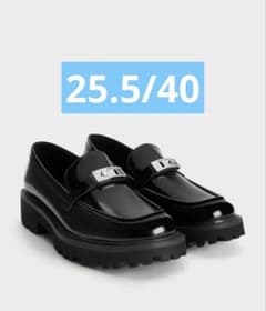 CHARLES & KEITH ローファー 25.5 40 25 ブラック - メルカリ