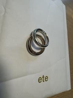 ete シルバー ピンクゴールド リング セット 11号のサムネイル