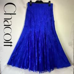 Y6040☆チャコット/L /青/レース/花柄/スカート/社交ダンス - メルカリ