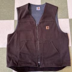 雰囲気◎ carhartt ダックベスト DKB ダークブラウン フェード ボロ 90s carhartt カーハート ダックベスト ダークブラウン DKB - メルカリ
