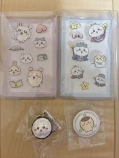 치이카와 쿠라 스시 콜라보레이션 피겨 캔 배지 + 씰 합계 4점 세트