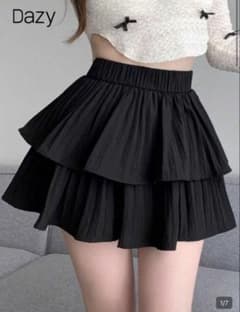 shein dazy プリーツ　スカート　黒のサムネイル