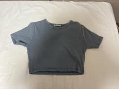 青 クロップドTシャツ 半袖のサムネイル