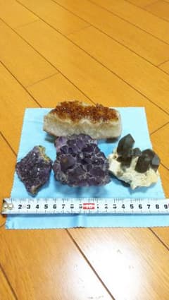 アメジスト　スモーキークオーツ　シトリンクラスター　4点セットのサムネイル