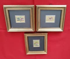 ミニチュア絵画 3点セット 額縁入り２３金金箔使用 ミニチュア絵画 3点セット 額縁入り23金金箔使用 - メルカリ