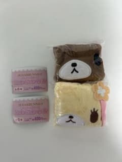 シュガーバニーズ ふわふわ巾着 2種セット (くろうさ、はなうさ)のサムネイル