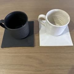 黒×白 信楽焼 陶器マグカップセットのサムネイル