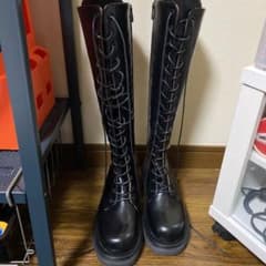 （　HЯ様専用　）レースアップロングブーツ NAUNAUのサムネイル