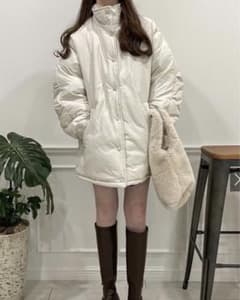 GRL　スタンドカラーミドル丈ダウンコート[fo1620] アイボリーのサムネイル