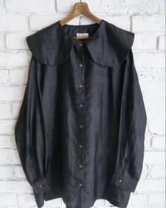 新品　BUNON シルクブラック ラウンドカラー2025AW 39600 新品 BUNON シルクブラック ラウンドカラー2025AW 39600 - メルカリ