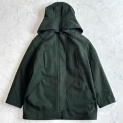 ミュウミュウ ウール フーデッドコート ライナー付 深緑 サイズ38 tr4