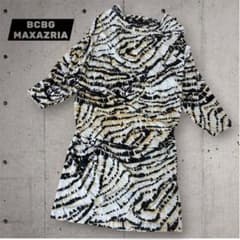 美品】BCBGMAXAZRIA アニマル柄 七分袖 チュニック ワンピース - メルカリ