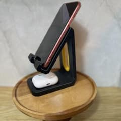 【新作・送料無料】卓上 スマホスタンド イヤホン収納 卓上スタンド 和モダンのサムネイル