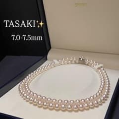 田崎真珠✨2連】 あこや真珠 ネックレス 7.5 タサキアコヤパール 本 